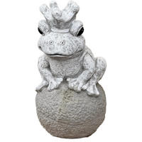 STEINFIGUR Froschkönig, massiver Steinguss, frostsicher - Grau, Stein (26/47/26cm) - stoneandstyle
