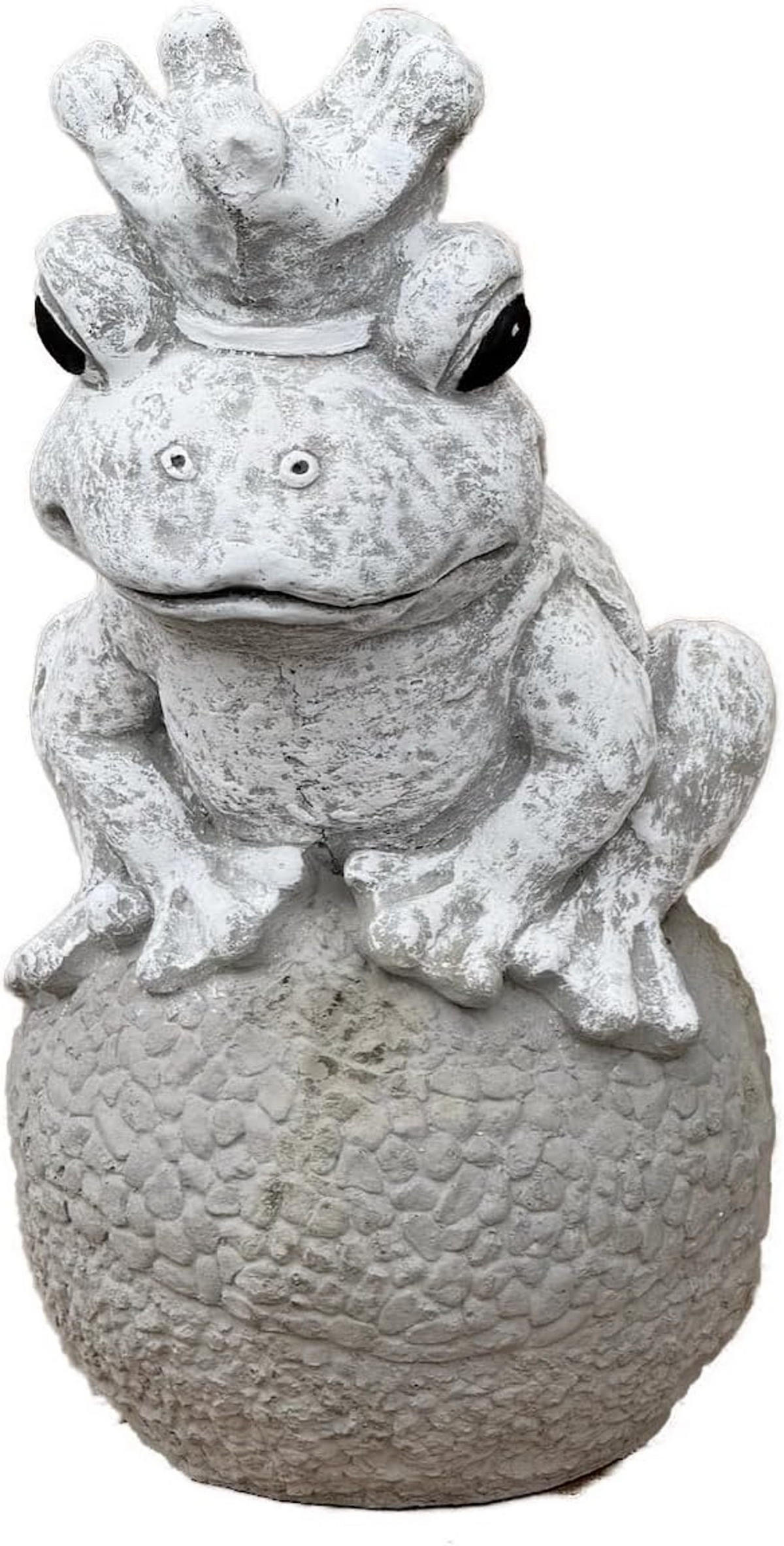 STEINFIGUR Froschkönig, massiver Steinguss, frostsicher - Grau, Stein (26/47/26cm) - stoneandstyle