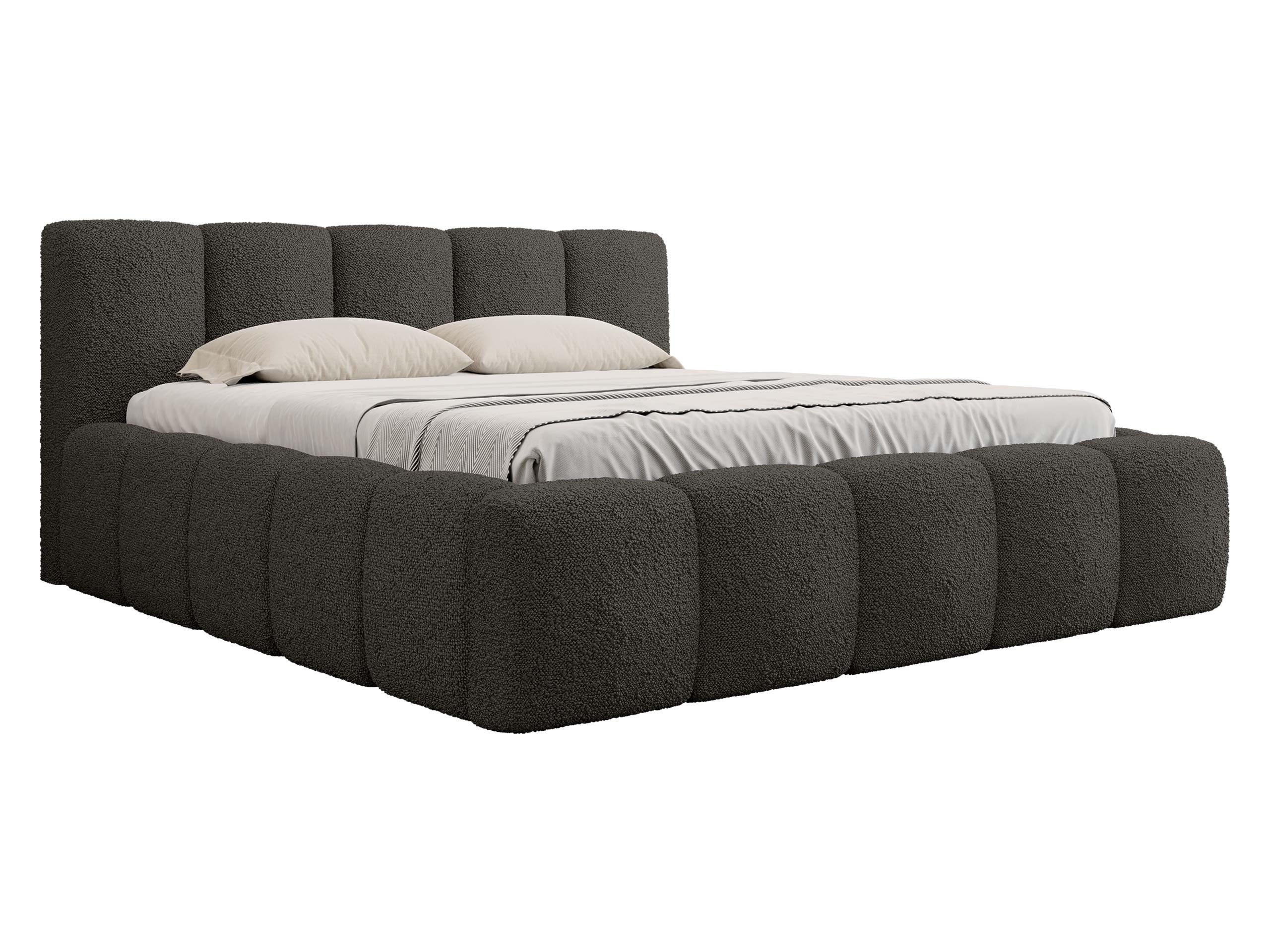 POLSTERBETT Kevson Boucle - Dunkelgrau, Holzwerkstoff/Textil (180/200cm) - MIRJAN24