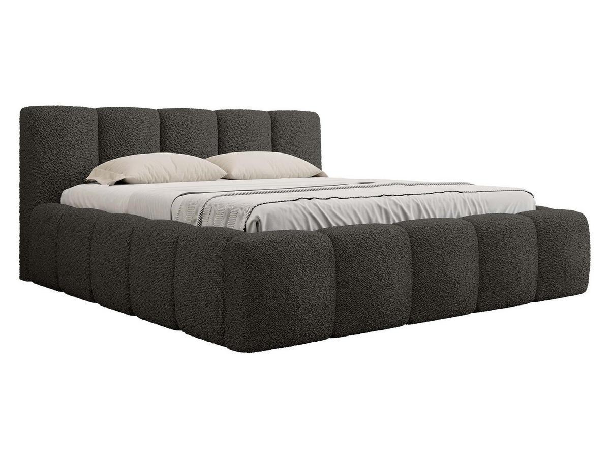 POLSTERBETT Kevson Boucle - Dunkelgrau, Holzwerkstoff/Textil (180/200cm) - MIRJAN24