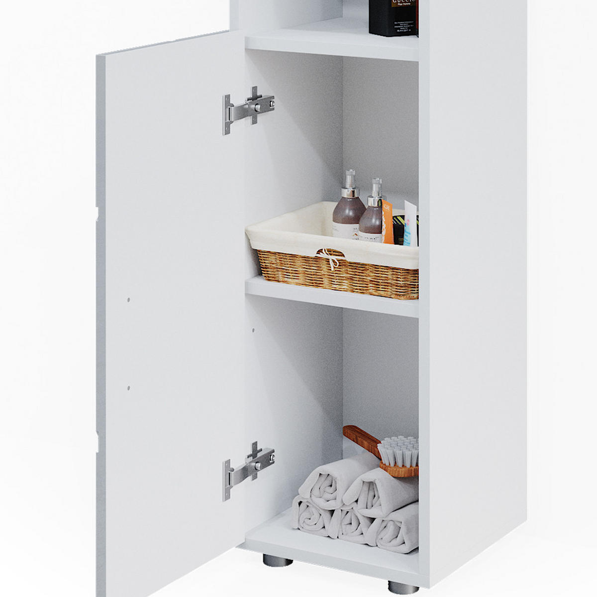 MIDISCHRANK Irma Weiß Hochglanz 30 x 95 cm - Weiß Hochglanz, Holzwerkstoff (30/95/30cm) - Vicco
