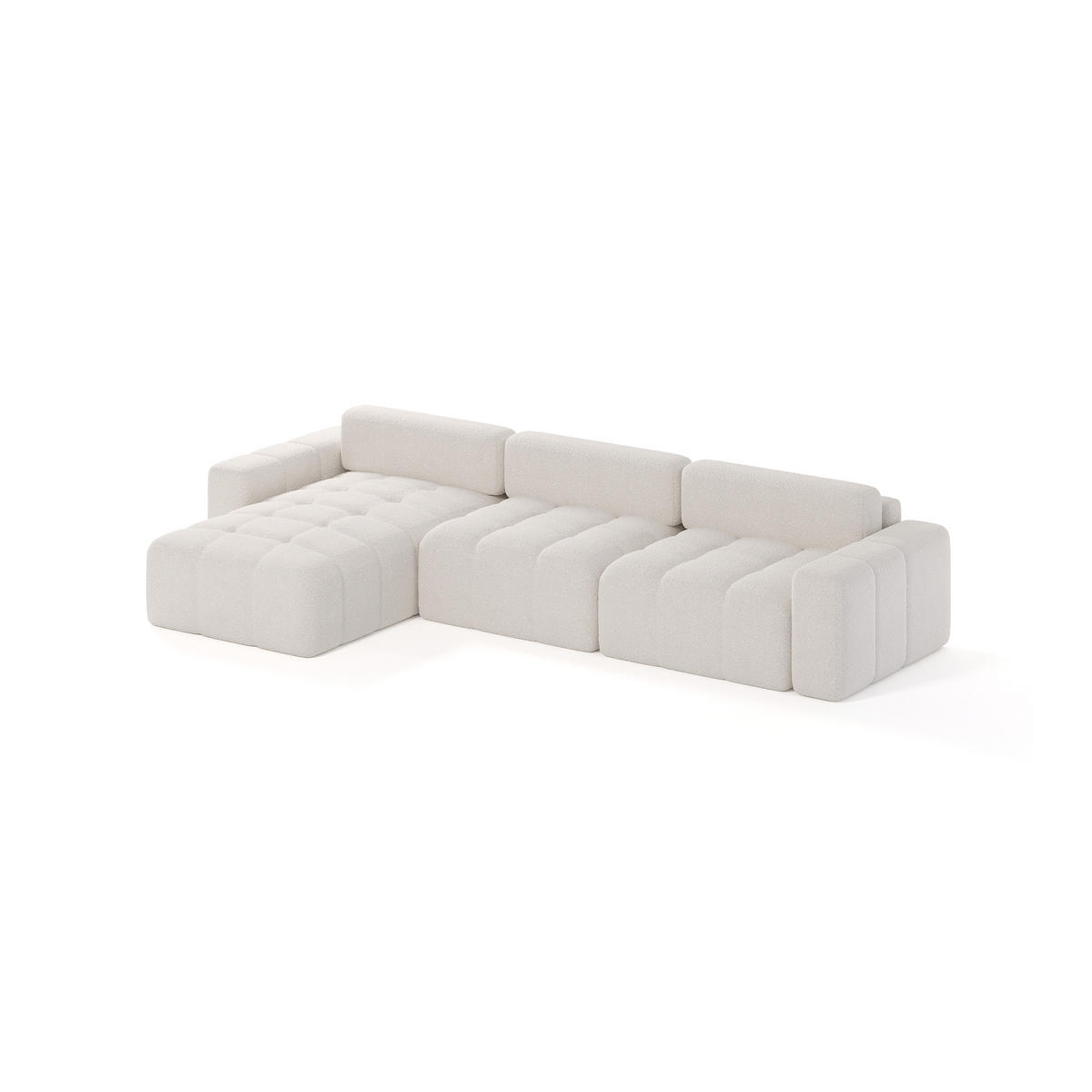 ECKSOFA RIFU SO 300x140 cm, Weiß - Weiß, Textil (346/185cm) - Fedve