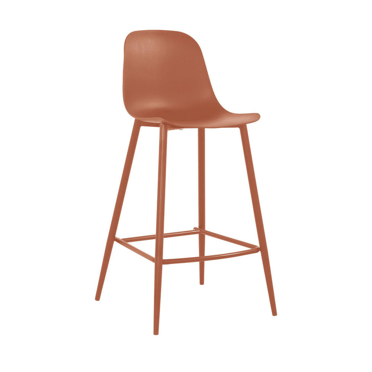 BARHOCKER - Plastik - Terrakotta - 4er-Set - Terracotta, Kunststoff (48/92/50cm) - Drawer