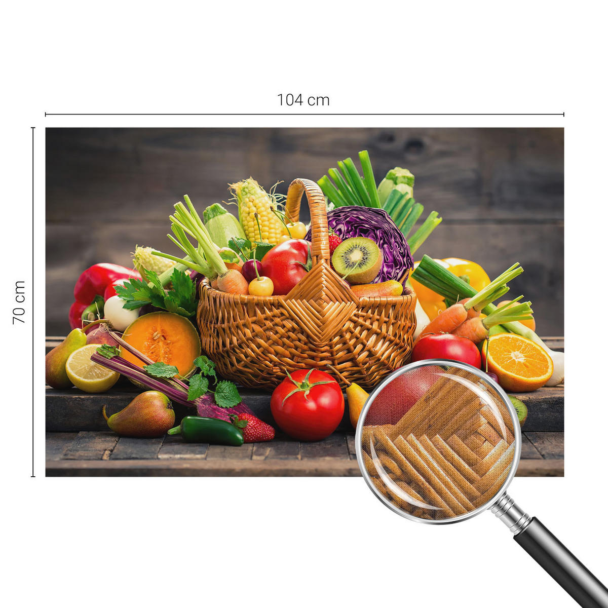 FOTOTAPETE 104x70 cm - Fruchtige Fülle - Schwarz, Textil (104/70cm) - Wallfluent