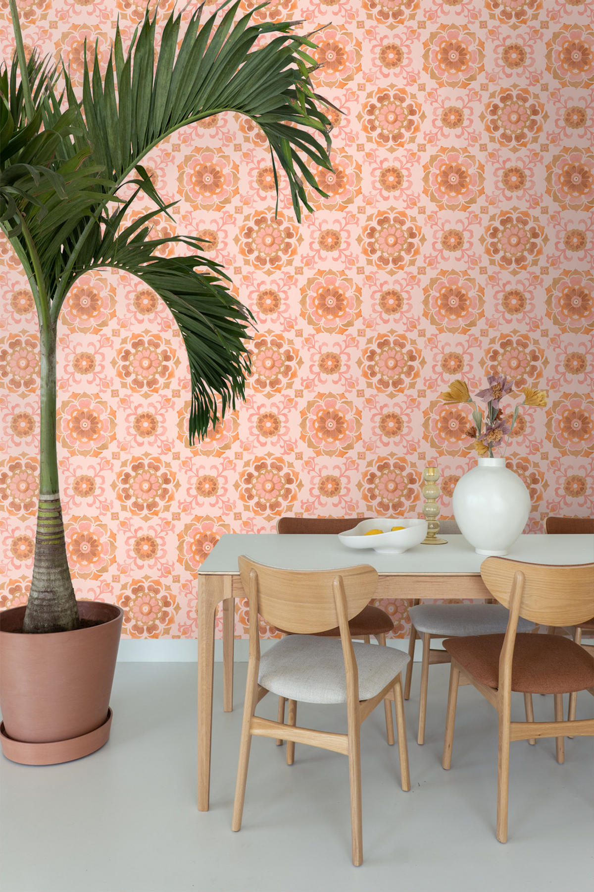 TAPETE Fliesenmuster 50 x 900 cm - Pink, Papier (50/900cm) - ESTAhome