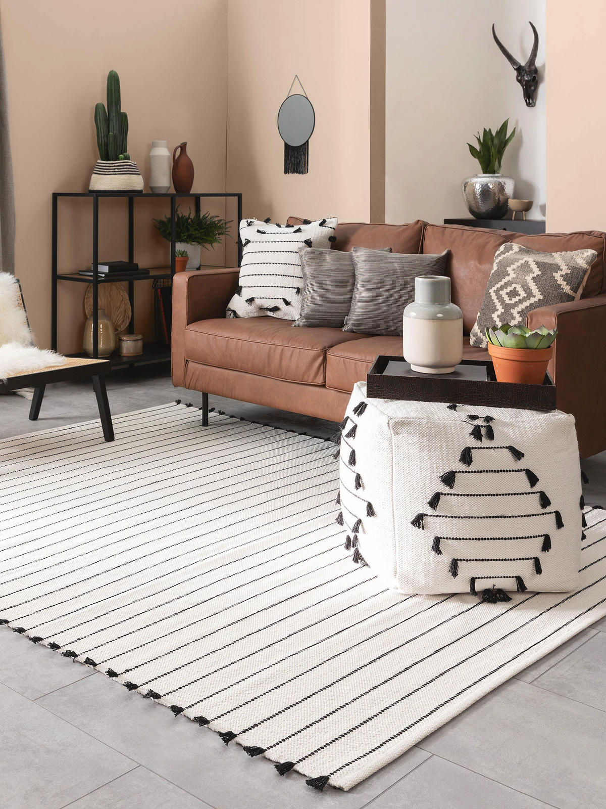 BAUMWOLLTEPPICH Bo Ivory 80x120 cm - Creme, Textil (80/120cm) - benuta Pop