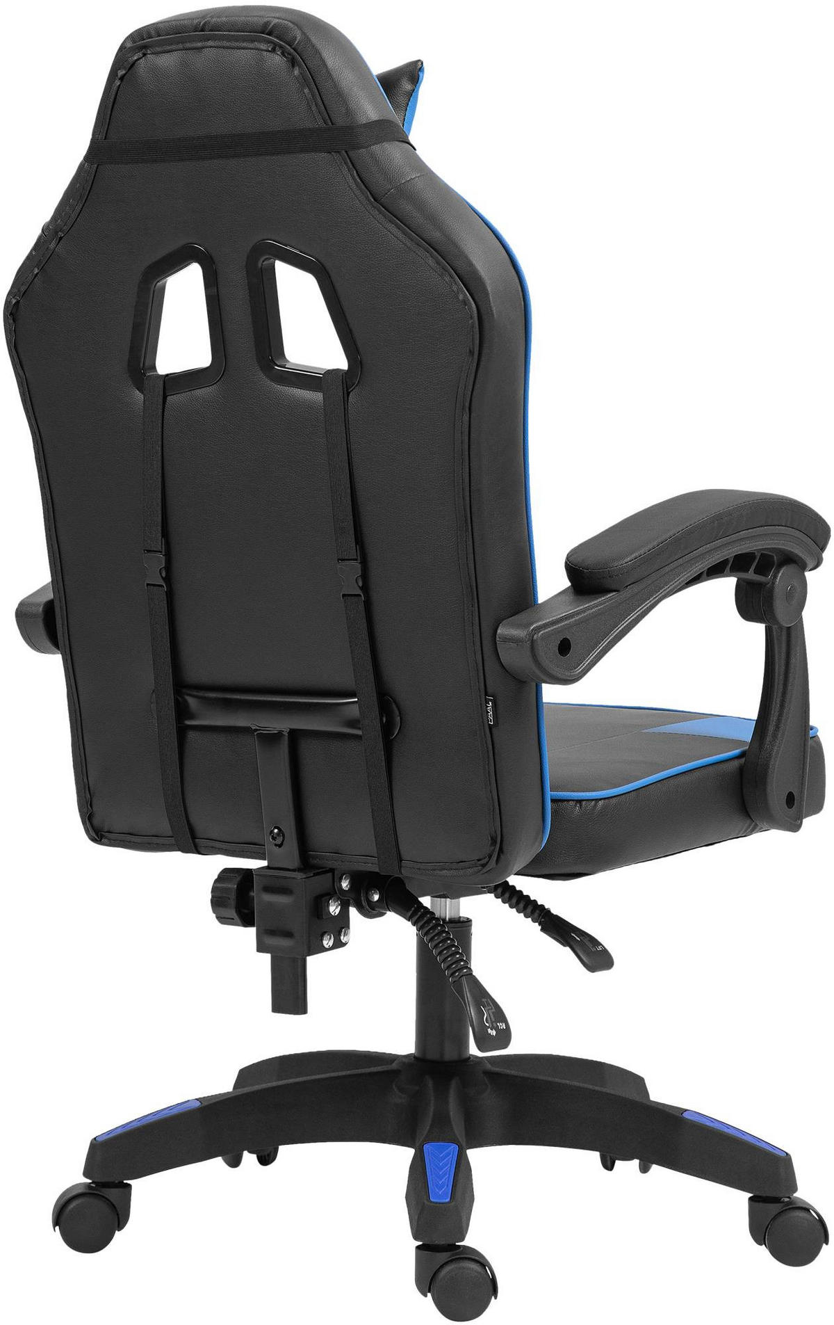 DREHSTUHL Kunststoff Schwarz/Blau - Blau/Schwarz, Kunststoff/Textil (60/111/59cm) - CLP