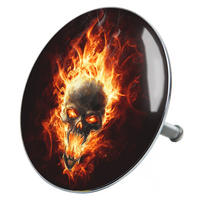 BADEWANNENSTÖPSEL Totenkopf in Flammen - Braun, Metall (8/10/10cm) - Sanilo