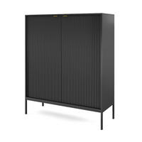 SIDEBOARD 104 cm Galla, 2 Türen, Schwarz - Schwarz, Holz/Metall (104/125/39cm) - Emporius