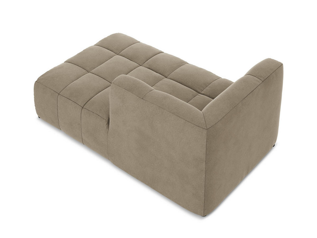 SOFAELEMENT Rechts Samt Stoff Beige - Beige/Schwarz, Holzwerkstoff/Kunststoff (101/77/175cm) - Makamii