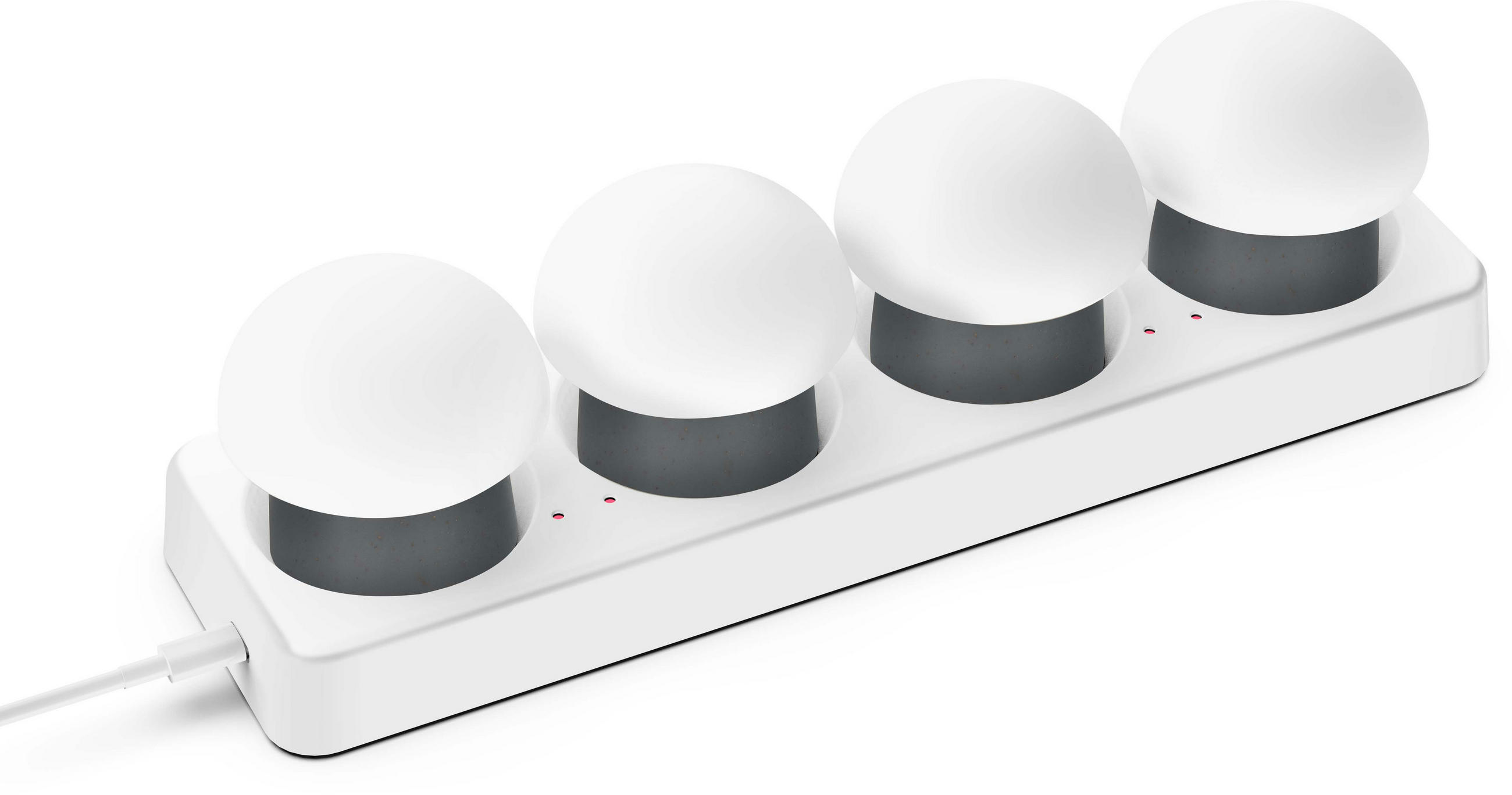 LED-PILZLEUCHTE Mushroom Lounge Lights 6 cm 4er-Set grau - Dunkelgrau, Kunststoff (6/6/6cm) - Northpoint