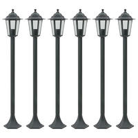 GARTEN-POLLERLEUCHTE 6er set E27 110 Cm Aluminium Dunkelgrün - Dunkelgrün, Metall (19/19/110cm) - vidaXL