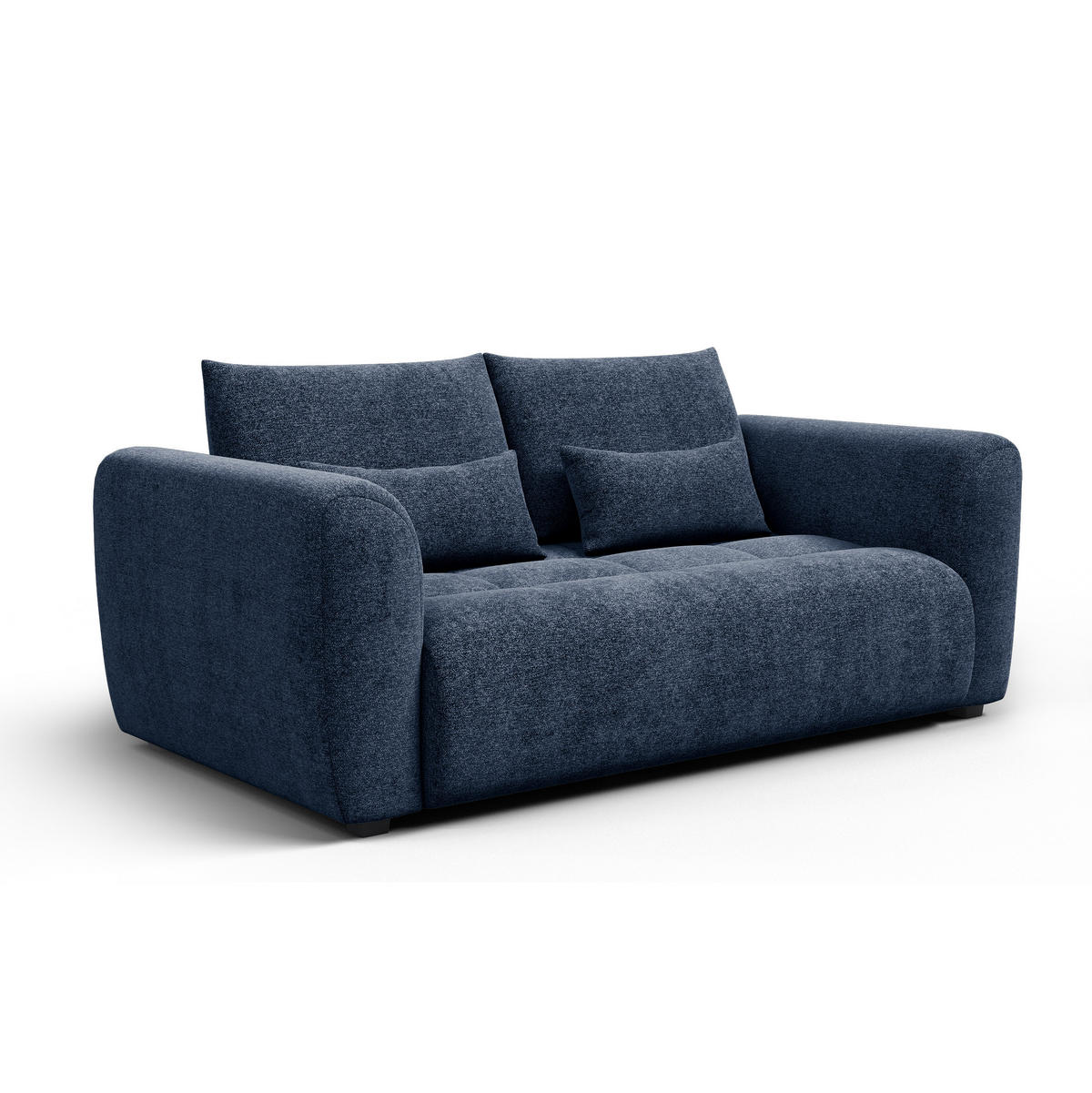 SOFA SORENO 3-Sitzer, dunkelblau - Schwarz/Dunkelblau, Holz/Textil (214/94/114cm) - Courtois Laville