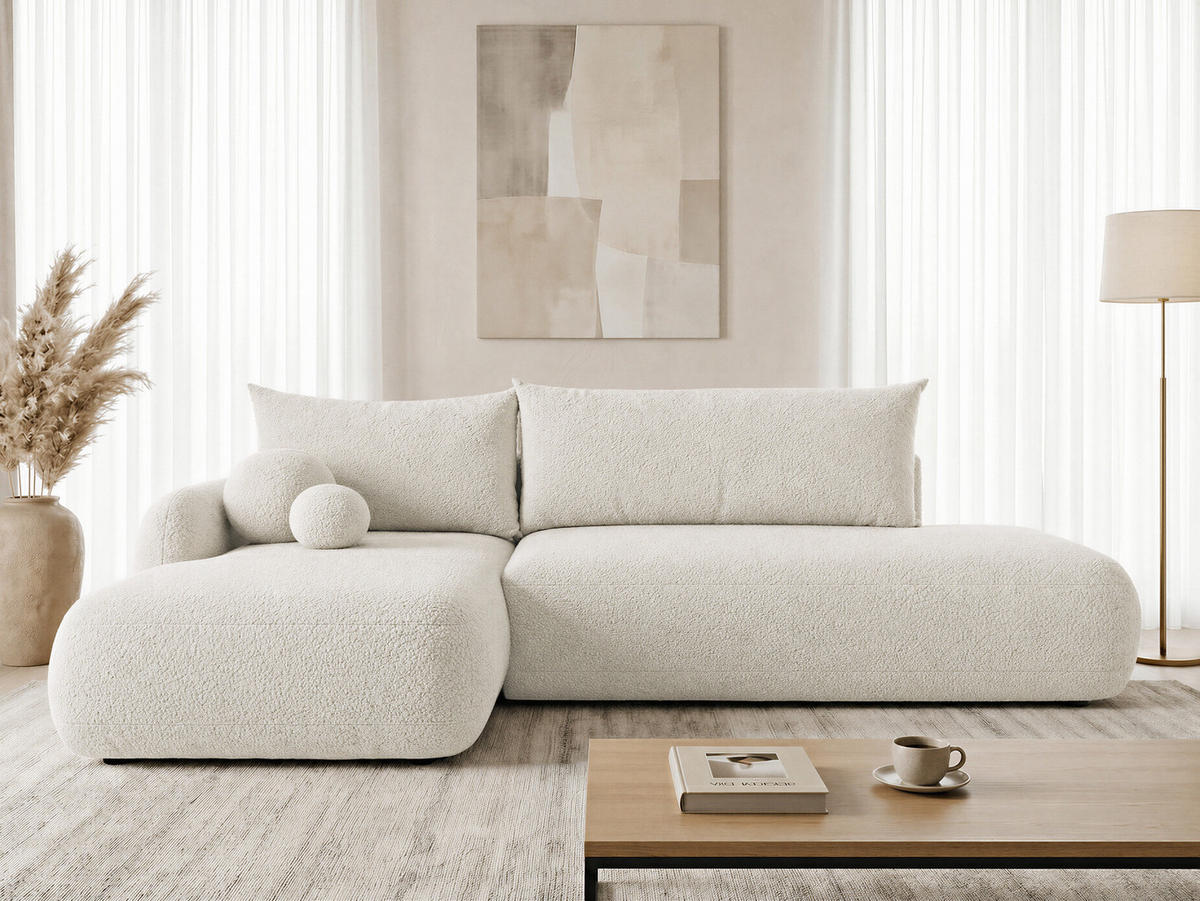 ECKSOFA Neto, Seite: Links - Schwarz/Weiß, Holz/Kunststoff (300/187cm) - Sofnet