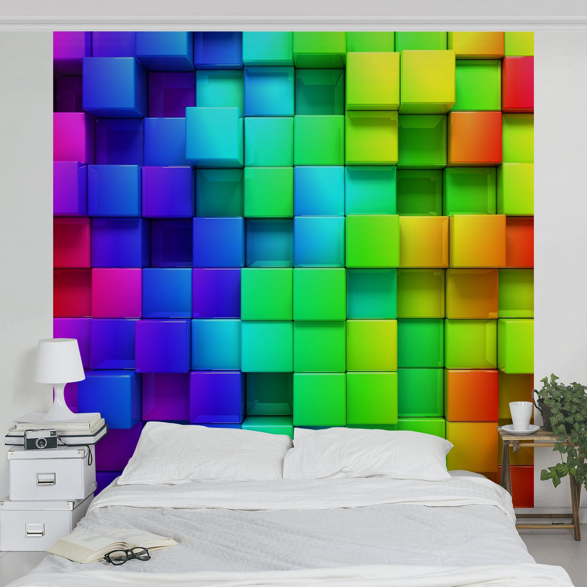 FOTOTAPETE 3D Würfel 240/240 cm - Multicolor, Papier (240/240cm) - Bilderwelten