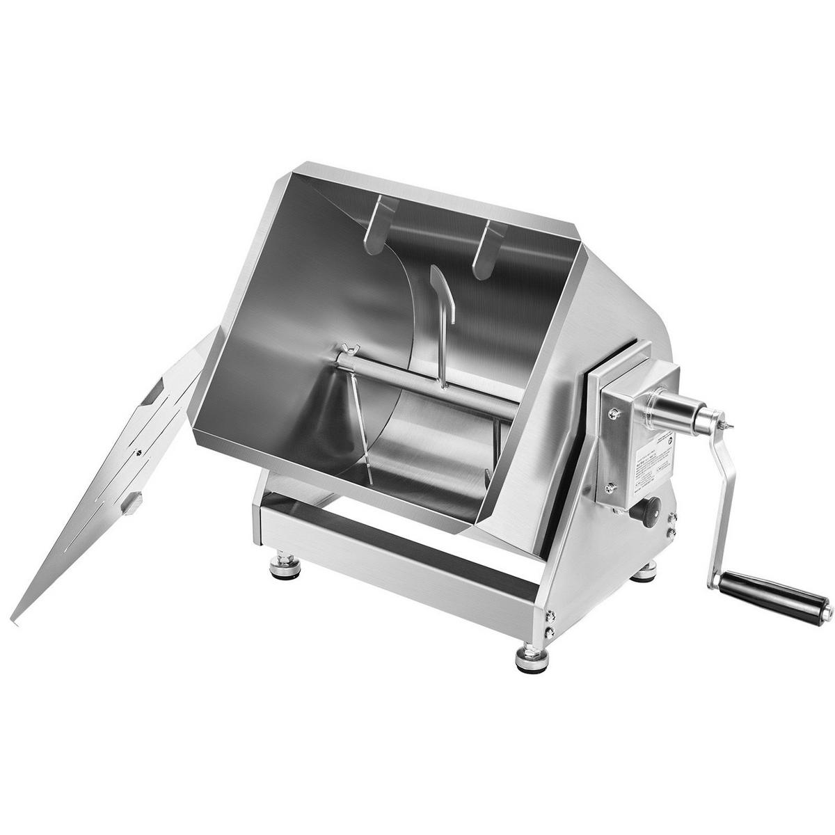 FLEISCHWOLF Manueller Fleischmischer 10L, KIPPBARER BEHÄLTER, Edelstahl - Silberfarben, Metall (28.01/40/45cm) - Rolipo