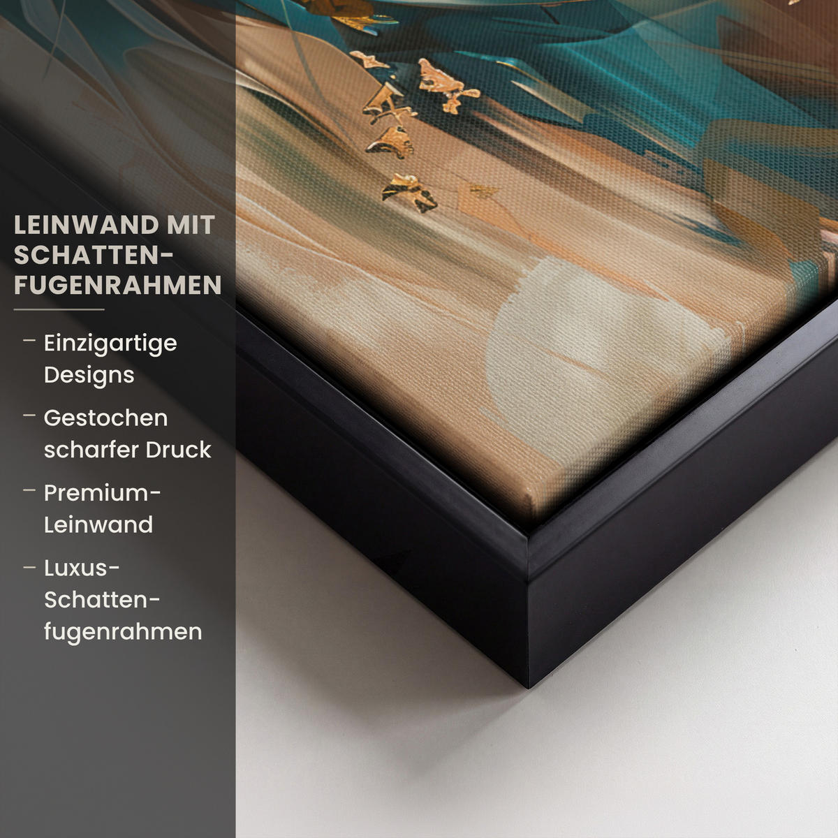 LEINWAND Bilder mit Rahmen - Frau - Porträt - Gold - Luxus - Blau - 30x40 - Türkis, Textil (30/40cm) - MuchoWow