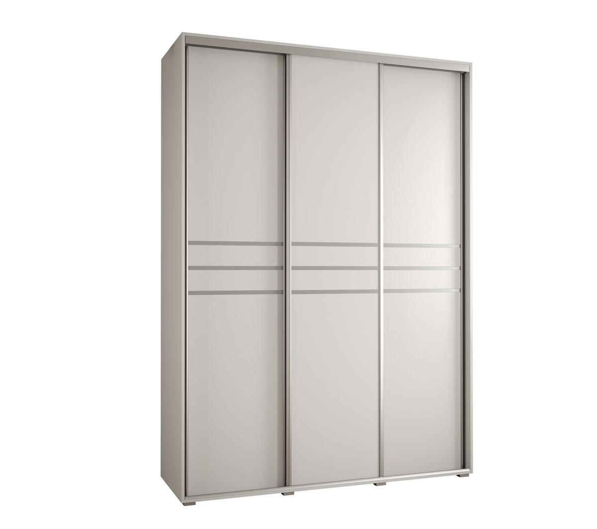SCHWEBETÜRENSCHRANK 235,2/180/60 3-türig - Silberfarben/Weiß, Holz/Metall (180/235/60cm) - Abiks Möbel