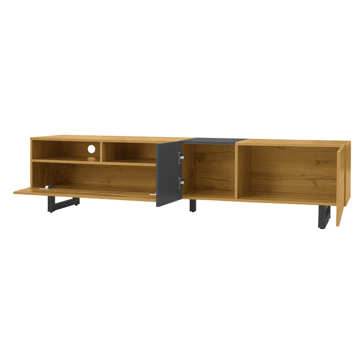 SIDEBOARD Industrieller Stil 170 /36.5/ 42 cm - Eichefarben, Holzwerkstoff (170/42/36.5cm) - Urban Meuble