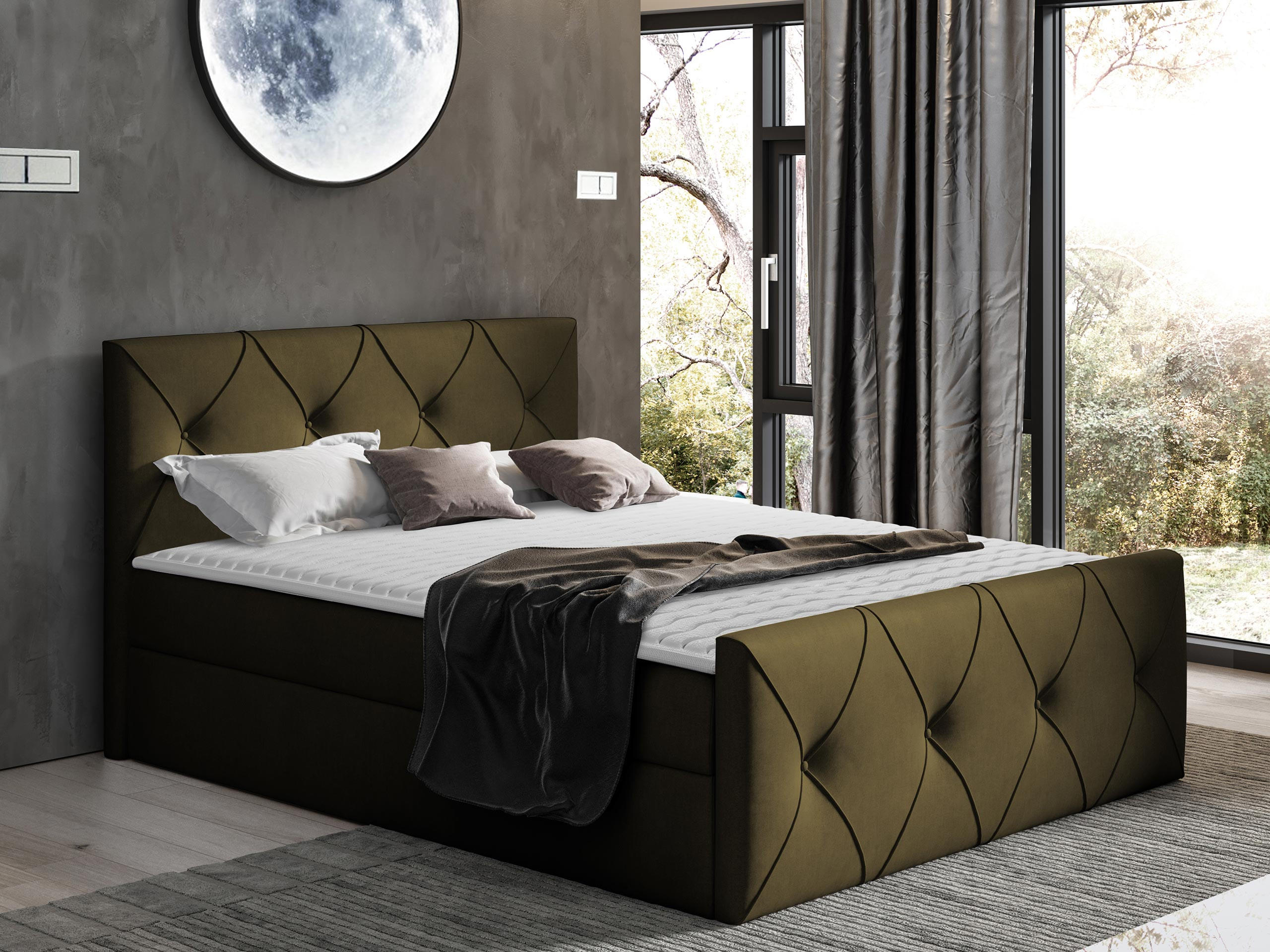 BOXBETT Crystal Lux - Grün, Holz (200/200cm) - MIRJAN24