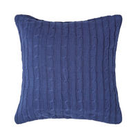 KISSENHÜLLE Zopfmuster 45/45 cm - Dunkelblau, Textil (45/45cm) - Homescapes