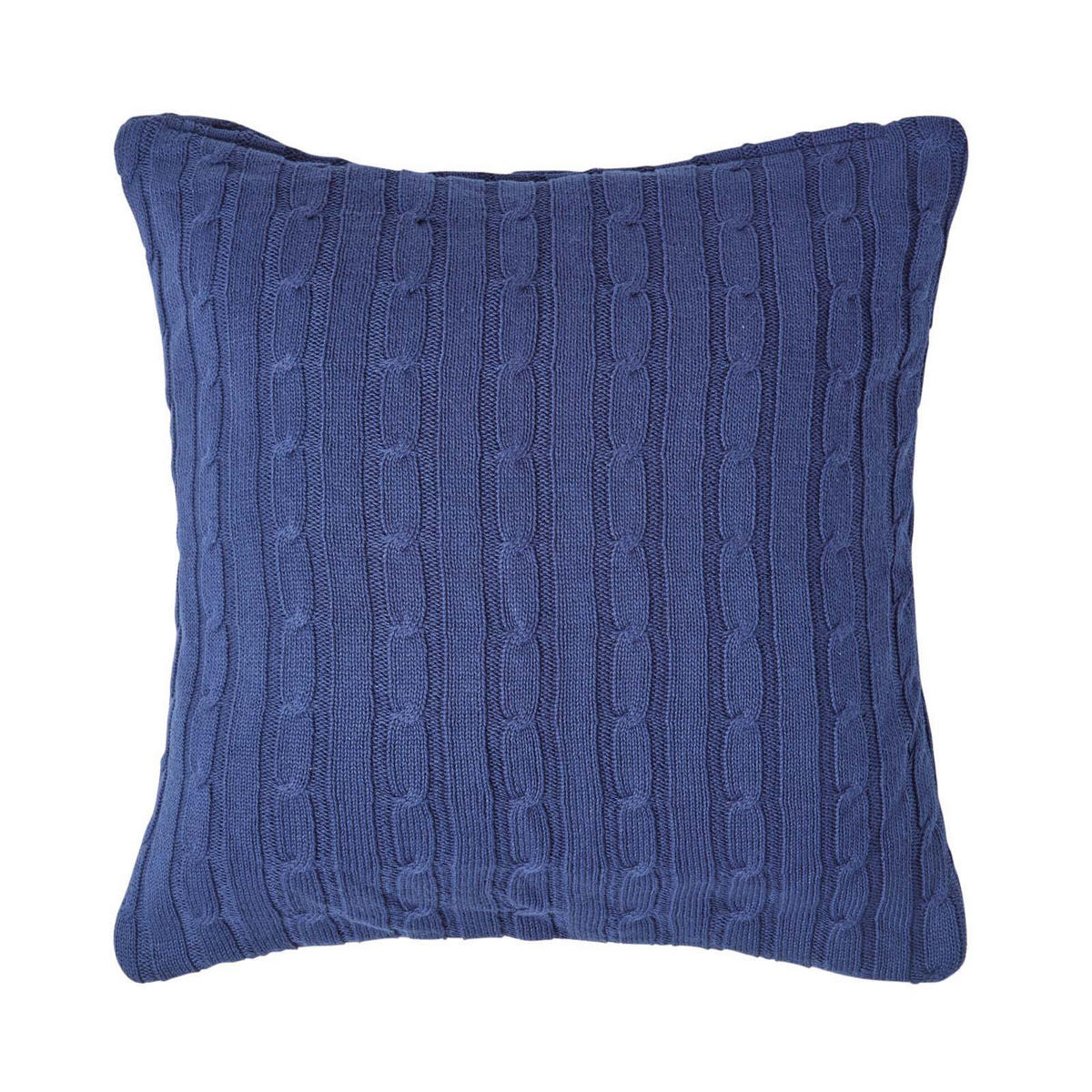 KISSENHÜLLE Zopfmuster 45/45 cm - Dunkelblau, Textil (45/45cm) - Homescapes