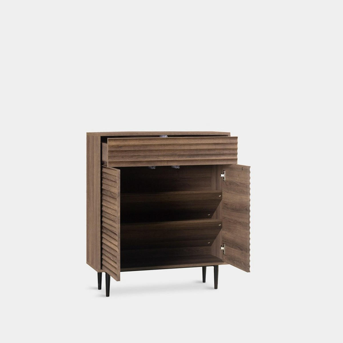 KOMMODE FÜR DIE EINGANGSHALLE Evoke Walnuss 80 cm x 95 cm - Walnussfarben, Holzwerkstoff (80/95/30cm) - Klast Home