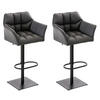 BARHOCKER 2er Set Lederlook Grau - Schwarz/Grau, Textil/Metall (64/88/45cm) - CLP