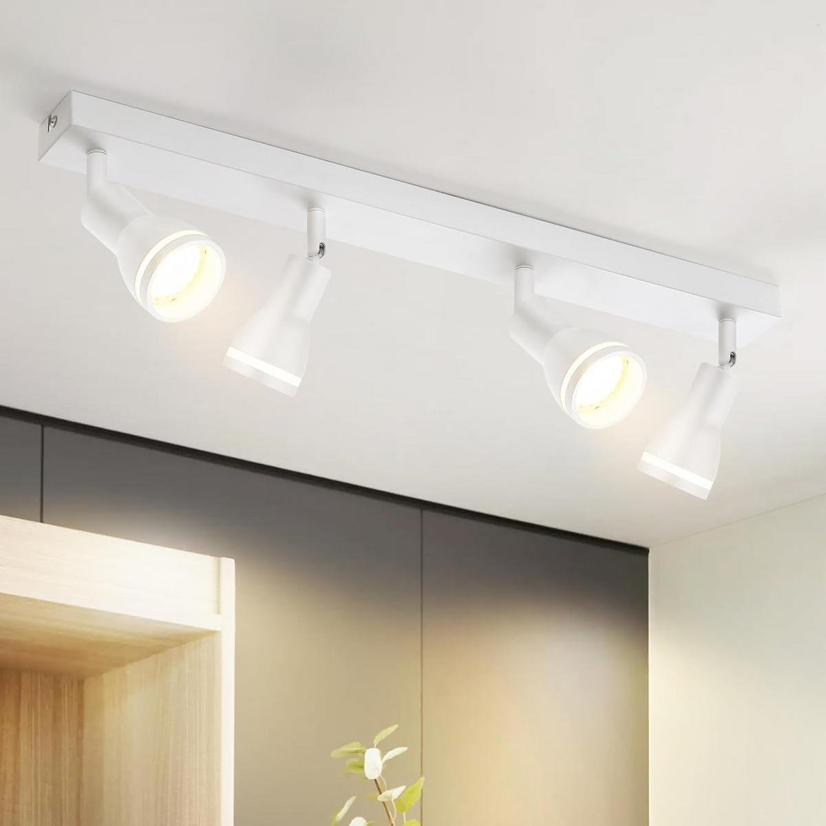 STRAHLER Einigkeit 4-flammig 55/5/15.7 cm - Weiß, Metall (55/5/15.7cm) - ZMH