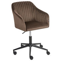 SCHREIBTISCHSTUHL Samtstoff Braun Venice - Braun, Textil (64/79/64cm) - Beliani