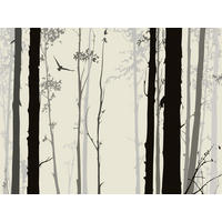 FOTOTAPETE Bäume 375 x 270 cm - Grau, Papier (375/270cm) - Sanders & Sanders