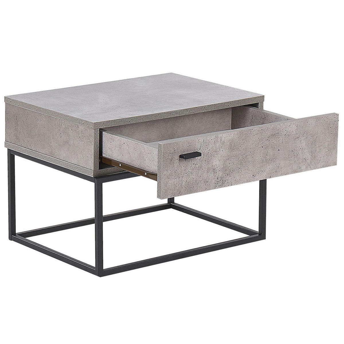 NACHTTISCH Betonoptik rechteckig 41/55 cm Cairo - Hellgrau/Schwarz, Holzwerkstoff (55/39/41cm) - Beliani