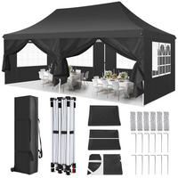 PAVILLON 3x6 m Schwarz mit 6 Seitenteilen - Schwarz, Textil/Metall (600/300cm) - Kaket