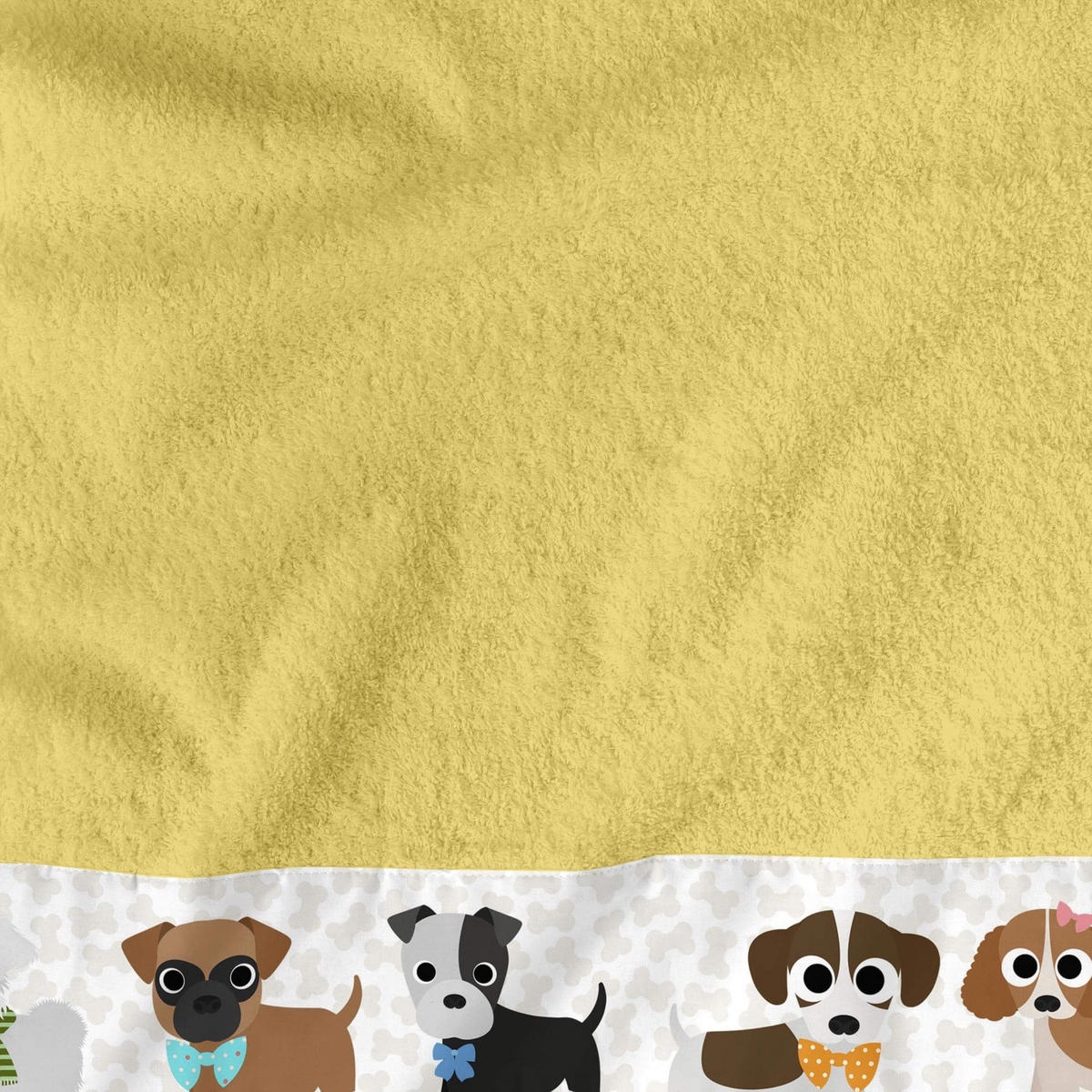 HANDTUCH 2er-Set dogs senf - Gelb, Textil (70/140cm) - Happy Friday