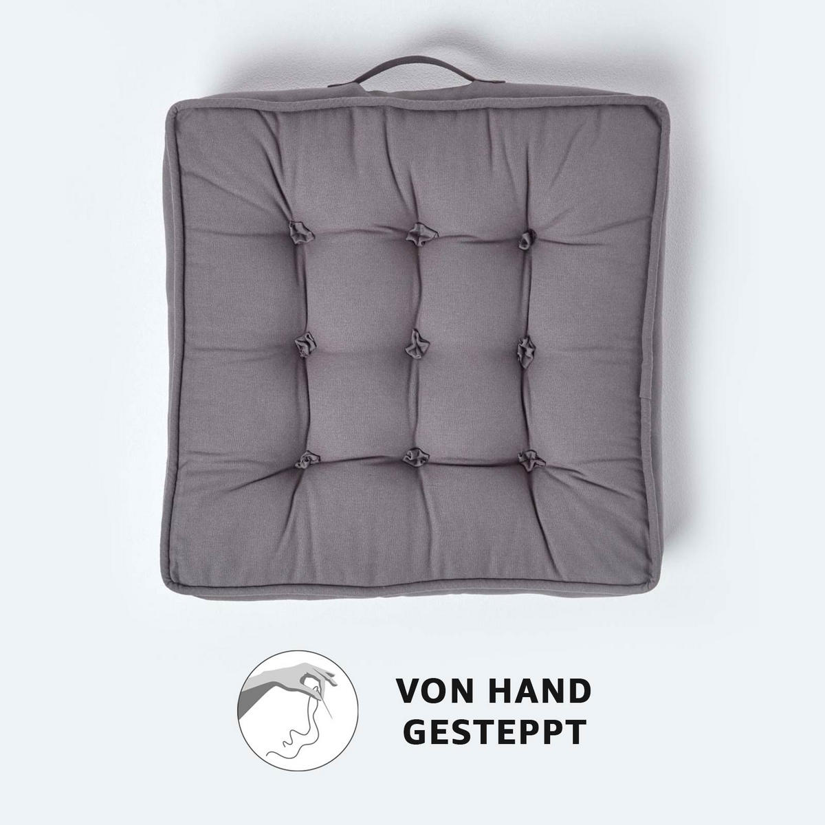 SITZKISSEN schiefergrau 50/50/10 cm – Sesselkissen, Baumwolle - Grau, Textil (50/50/10cm) - Homescapes