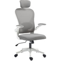 BÜROSTUHL in Grau 63x64x125 cm mit verstellbarer Lendenstütze und hochklappbaren Armlehnen - Grau, Textil (64/125/63cm) - IVMEU