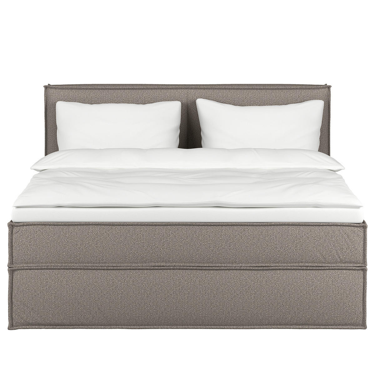BOXSPRINGBETT mit Kopfteil - Premium - Grau, Textil (200/200cm) - home24