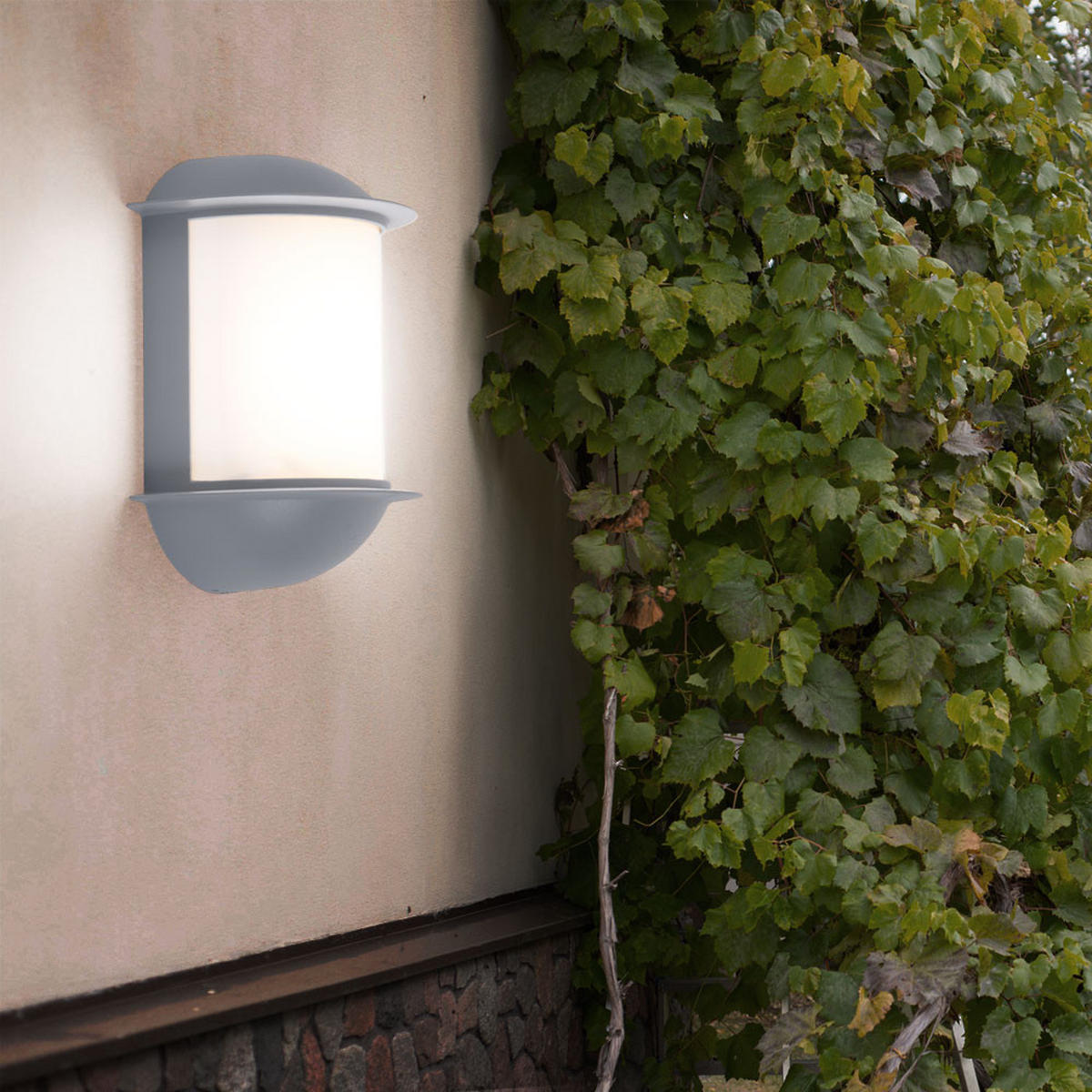 LED AUSSEN-WANDLEUCHTE Aluguss Silber Weiß 2er Set - Weiß, Metall (10/22/16cm)