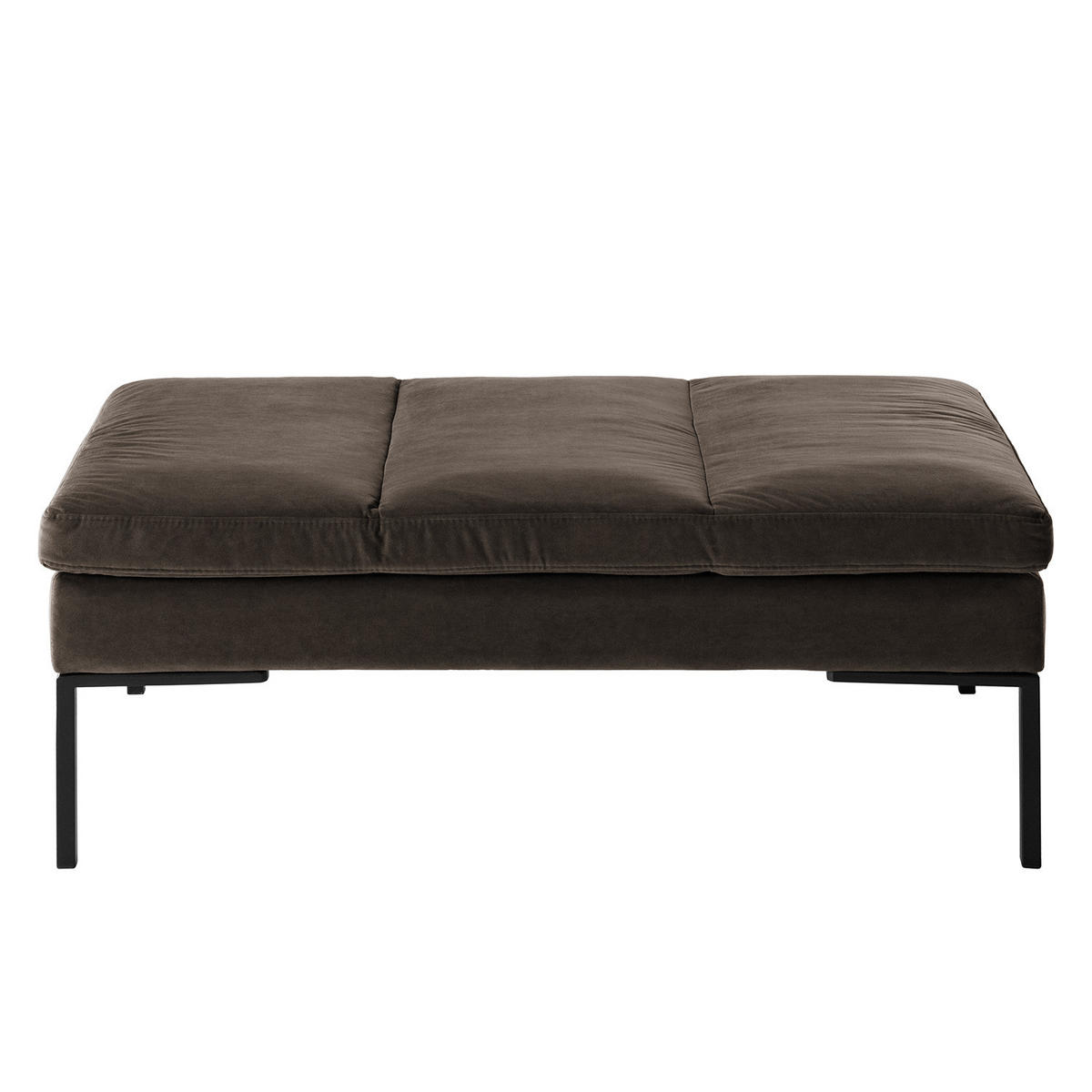 POLSTERHOCKER - Taupe/Chromfarben, Textil/Metall (108/40/69cm) - home24