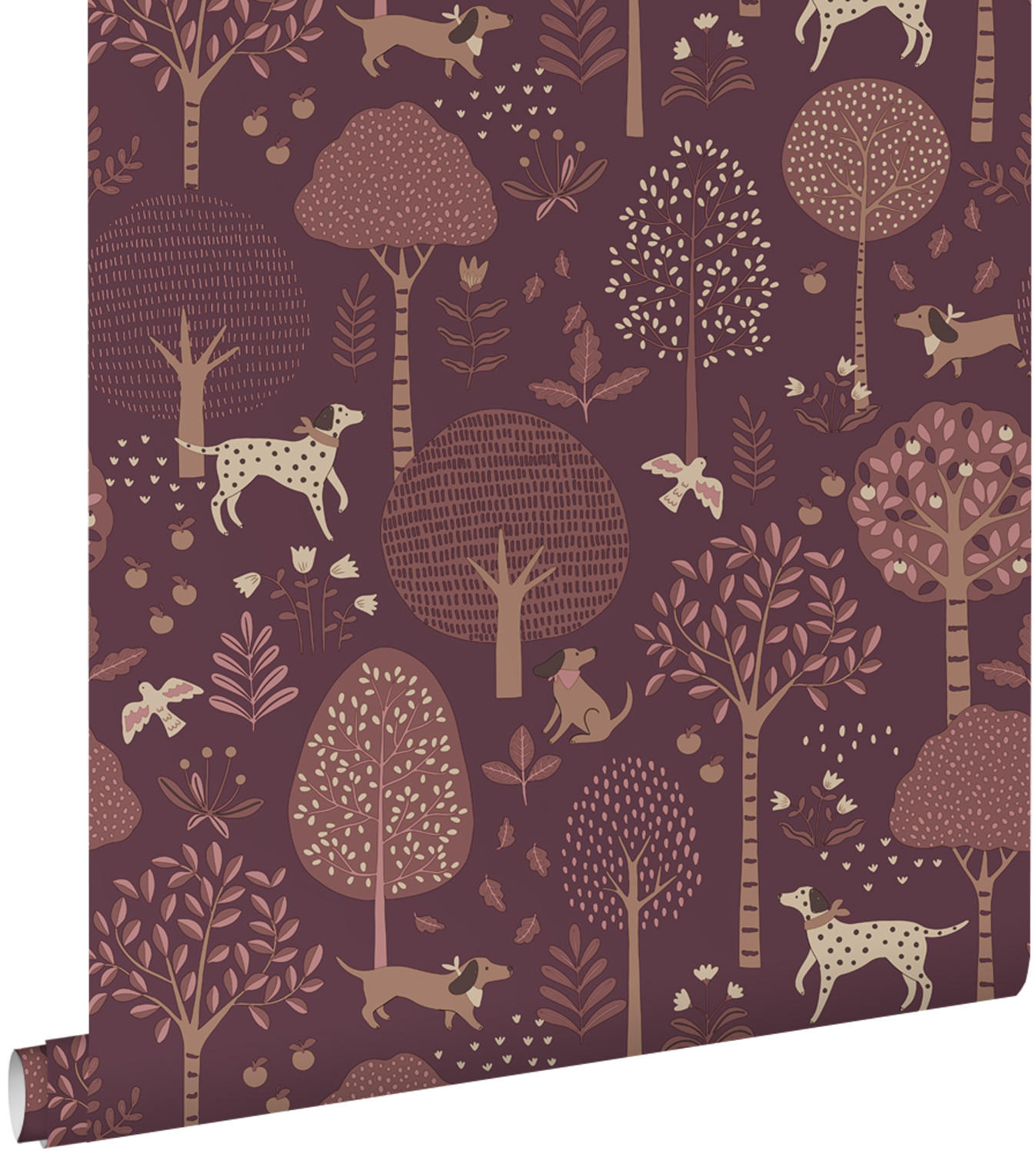 TAPETE Hunde 50 x 900 cm - Lila, Papier (50/0.1cm) - ESTAhome