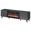 TV-ELEMENT Vamos Grey 180 mit Kamin - Anthrazit/Schwarz, Holzwerkstoff/Kunststoff (181/50/42cm) - MIRJAN24