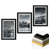 WANDBILDER 3er-Set - 20x30 cm Schwarzer Rahmen - Brücken, Stadtarchitektur, Grau - Schwarz, Kunststoff (20/30cm) - ArtPrintCave