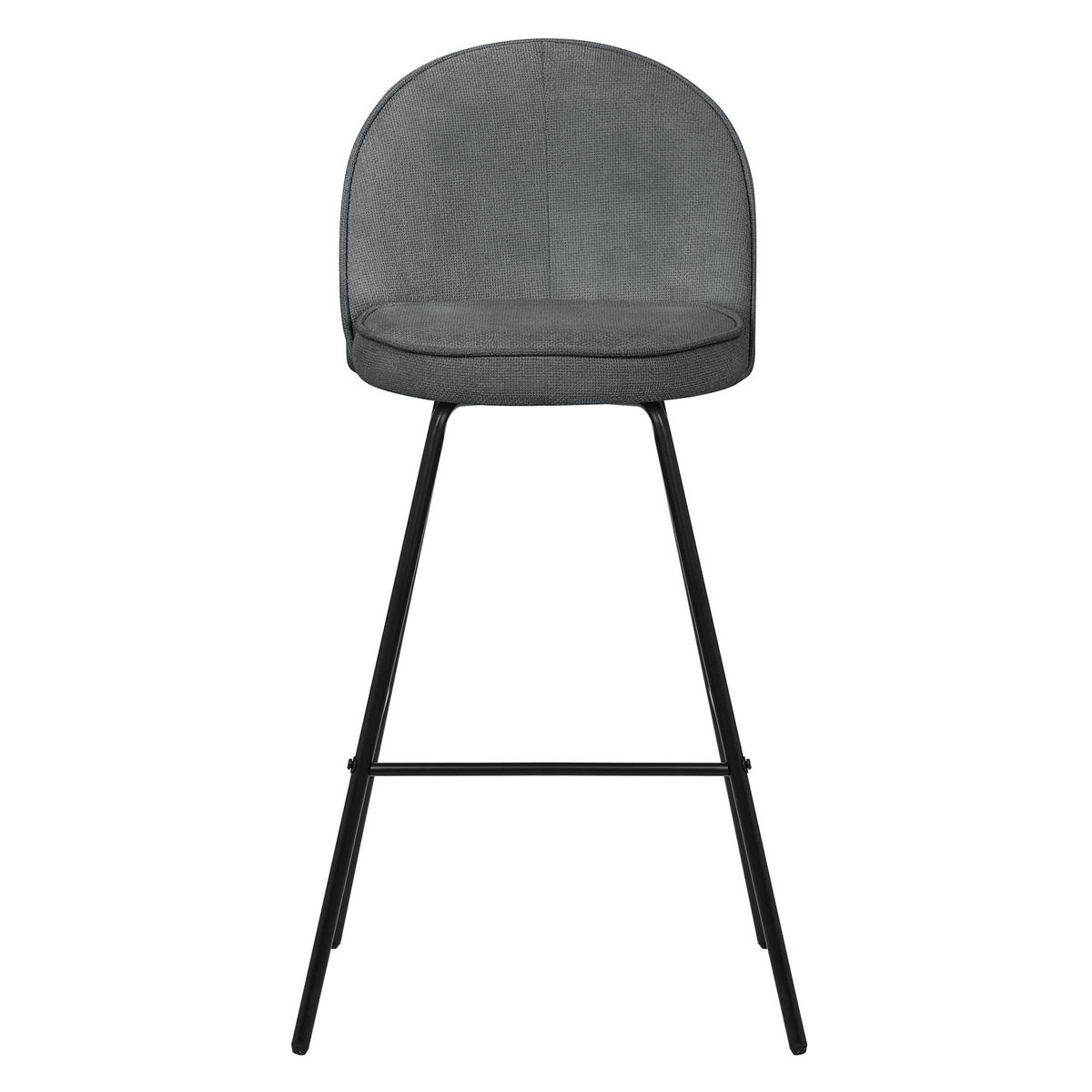 BARHOCKER 2er Set Anthrazit mit Stoffbezug - Anthrazit/Schwarz, Textil/Metall (52/102/50cm) - ML-DESIGN