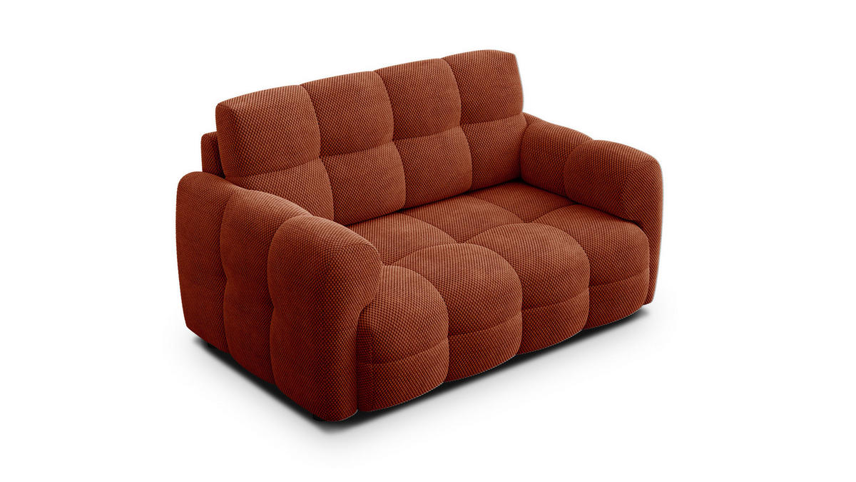 SOFA MELLOW 2-Sitzer, dunkelorange - Dunkelorange/Schwarz, Holz/Textil (153/87/98cm) - Courtois Laville