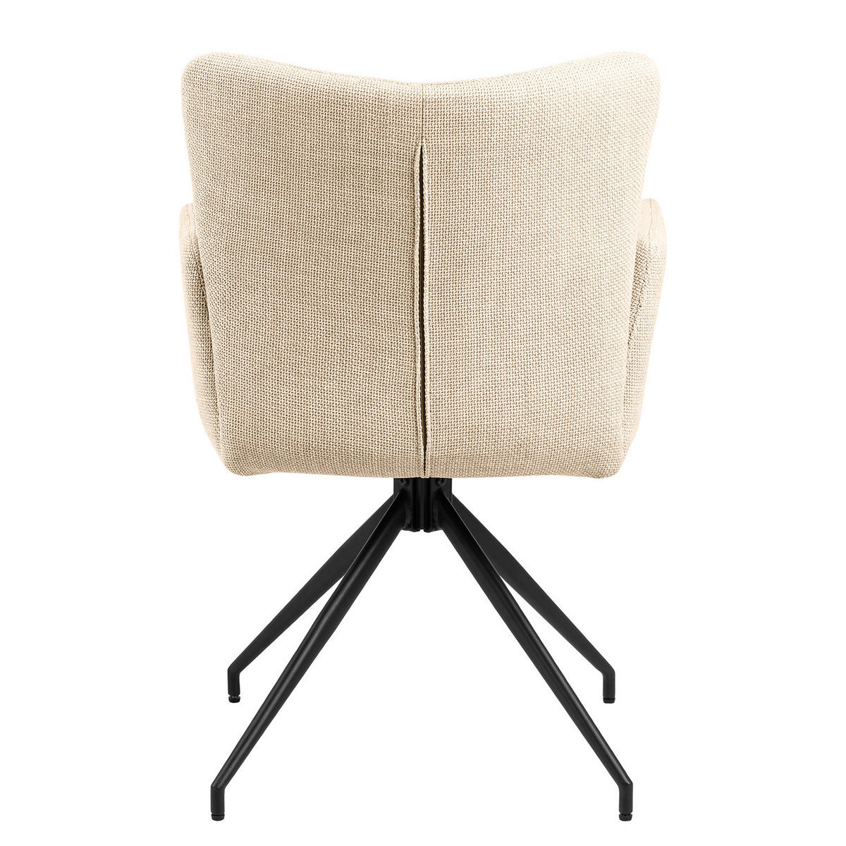 DREHBARER ARMLEHNENSTUHL - 2er-Set - Strukturstoff - Beige, Textil/Metall (58/86/62cm) - home24