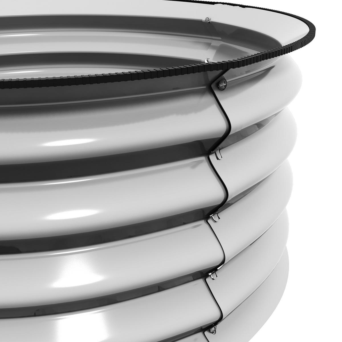 HOCHBEET aus Metall, 2er Set Blumenkasten, Gemüsebeet für Garten, Balkon, Silber - Silberfarben, Metall (60/30/60cm) - Outsunny