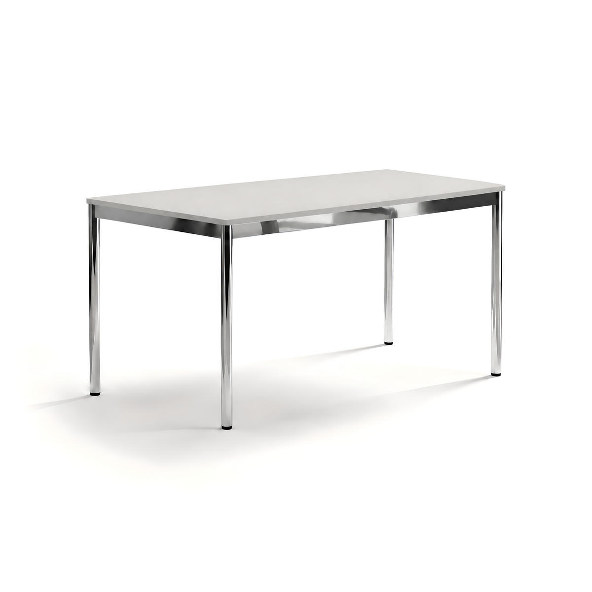 SCHREIBTISCH VST1 150 x 90 cm Lichtgrau – höhenverstellbar - Chromfarben/Grau, Holzwerkstoff (150/90/75.5cm) - Versee