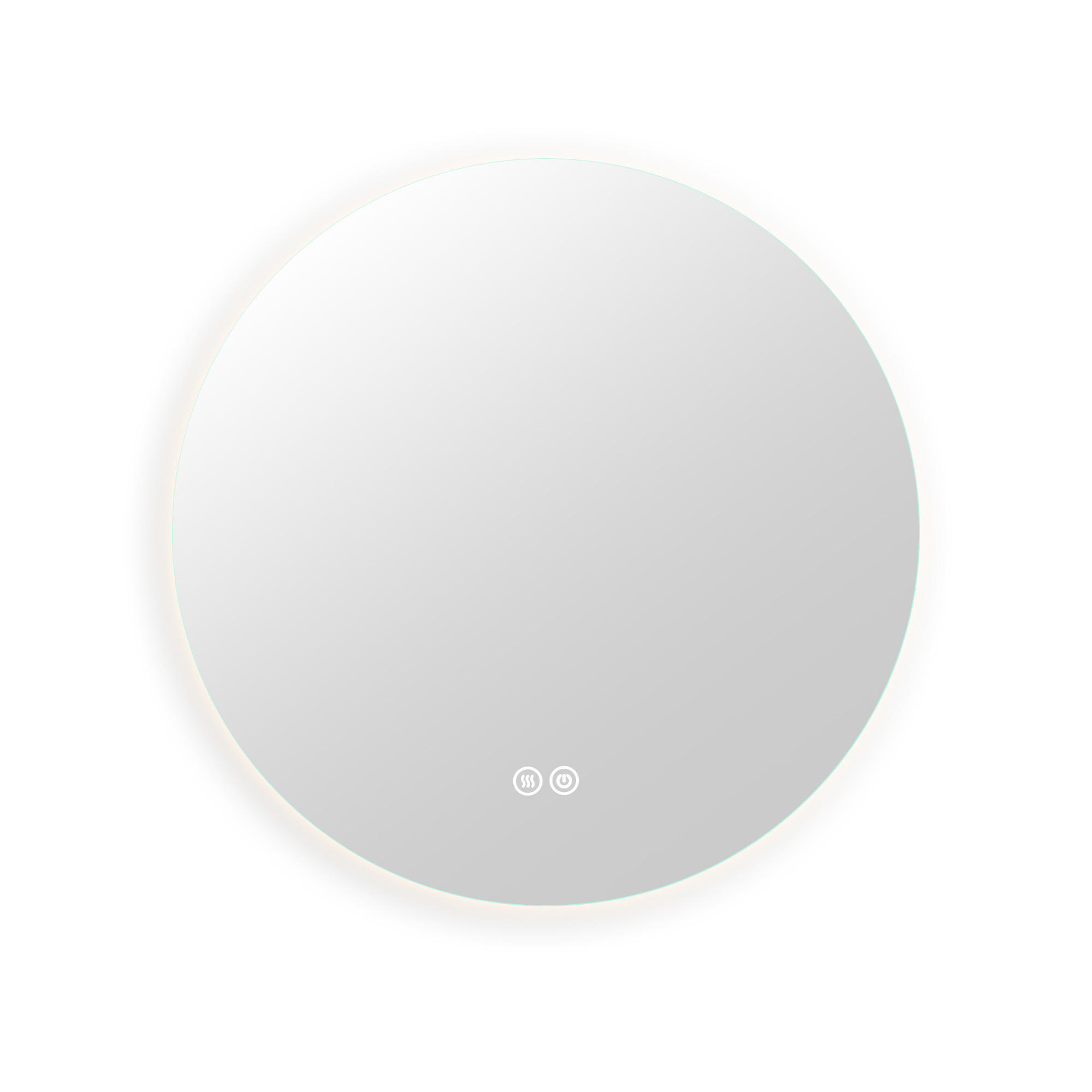 BADEZIMMERSPIEGEL mit LED, Rund 80 cm, Anti-Beschlag, 3 Anpassbare Helligkeit - Transparent, Glas (80/4/80cm)