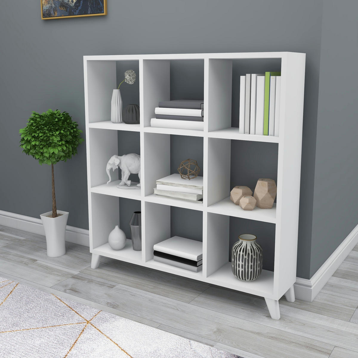 STANDREGAL Svedala - Weiß, Holzwerkstoff (88/100/20cm) - [en.casa]