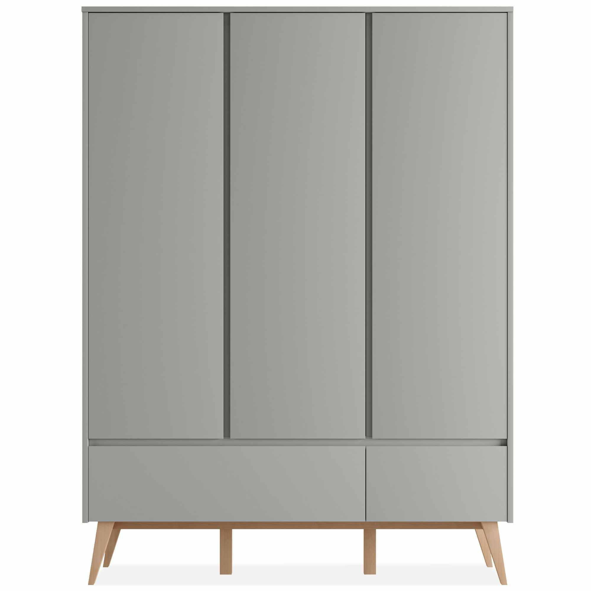 KINDERKLEIDERSCHRANK Drehtürenschrank Dambi - Grau, Holz (149/200/53cm) - KONSIMO®